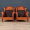 20th Century Dutch Sheepskin Leather Wingback Chairs, Set of 2, Image 7