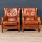 20th Century Dutch Sheepskin Leather Wingback Chairs, Set of 2 3