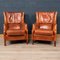 20th Century Dutch Sheepskin Leather Wingback Chairs, Set of 2 2