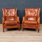 20th Century Dutch Sheepskin Leather Wingback Chairs, Set of 2, Image 2