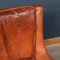 20th Century Dutch Sheepskin Leather Wingback Chairs, Set of 2 9