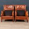 20th Century Dutch Sheepskin Leather Wingback Chairs, Set of 2 7