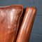 20th Century Dutch Sheepskin Leather Wingback Chairs, Set of 2 17