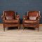 20th Century Dutch Leather Club Chairs, Set of 2 2