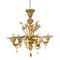 Venetian Transparent and Amber Murano Style Glass Chandelier with Flowers and Leaves from Simoeng 1
