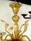 Venezianischer Kronleuchter aus transparentem & bernsteinfarbenem Muranoglas mit Blumen und Blättern von Simoeng 5