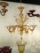 Venezianischer Kronleuchter aus transparentem & bernsteinfarbenem Muranoglas mit Blumen und Blättern von Simoeng 4