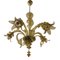 Amber Murano Glass Chandelier with Flowers and Leaves from Simoeng 1