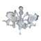 Lámpara de araña estilo Murano veneciano transparente y blanco lechoso con flores y hojas de Simoeng, Imagen 1