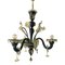 Venetian Black and Gold Murano Style Glass Chandelier with Flowers and Leaves from Simoeng 1