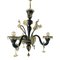 Venetian Black and Gold Murano Style Glass Chandelier with Flowers and Leaves from Simoeng, Image 1