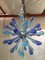 Murano Glass Sputnik Chandelier with Blue Air Drops and Kromo Metal Frame from Simoeng 4