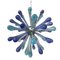 Murano Glas Sputnik Kronleuchter mit blauen Lufttropfen und Kromo Metallrahmen von Simoeng 1