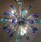 Murano Glas Sputnik Kronleuchter mit blauen Lufttropfen und Kromo Metallrahmen von Simoeng 2