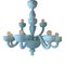 Matte Light-Blue Murano Style Glass Chandelier from Simoeng 1