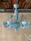 Matter hellblauer Murano Glas Kronleuchter von Simoeng 12