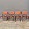S82 Leather and Wood Chairs by Eugenio Gerli for Tecno, 1960s, Set of 4 1
