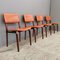 S82 Leather and Wood Chairs by Eugenio Gerli for Tecno, 1960s, Set of 4 4