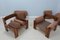 Walnut Armchairs from Mobil Girgi, 1970s, Set of 2 10