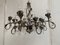 Florentine Art Brown and Gold Handmade Brushed Metal 10 Light Wrought Iron Chandelier from Simoeng, Italy 2