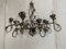 Florentine Art Brown and Gold Handmade Brushed Metal 10 Light Wrought Iron Chandelier from Simoeng, Italy, Image 2