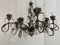 Florentine Art Brown and Gold Handmade Brushed Metal 10 Light Wrought Iron Chandelier from Simoeng, Italy 13