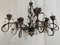 Florentine Art Brown and Gold Handmade Brushed Metal 10 Light Wrought Iron Chandelier from Simoeng, Italy, Image 13