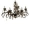 Florentine Art Brown and Gold Handmade Brushed Metal 10 Light Wrought Iron Chandelier from Simoeng, Italy 1