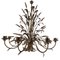 Lámpara de araña Florentine Art de hierro forjado marrón y dorado hecha a mano de metal cepillado con 8 luces de Simoeng, Italia, Imagen 1