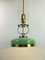 Art Nouveau Viennese Adjustable Chandelier with a Linden Green Overfong Glass, 1920s 7
