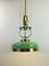 Art Nouveau Viennese Adjustable Chandelier with a Linden Green Overfong Glass, 1920s, Image 7