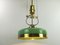 Art Nouveau Viennese Adjustable Chandelier with a Linden Green Overfong Glass, 1920s 5