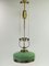 Art Nouveau Viennese Adjustable Chandelier with a Linden Green Overfong Glass, 1920s 4