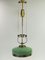 Art Nouveau Viennese Adjustable Chandelier with a Linden Green Overfong Glass, 1920s, Image 4