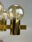 Brass Ceiling Lamp Chandelier attributed to Gaetano Sciolari, 1970s, Image 2