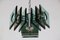 Space Age Italian Square Green Color Chandelier from Lupi Cristal Luxor, 1950s 2