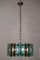 Space Age Italian Square Green Color Chandelier from Lupi Cristal Luxor, 1950s 8