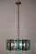 Space Age Italian Square Green Color Chandelier from Lupi Cristal Luxor, 1950s, Image 8
