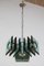 Space Age Italian Square Green Color Chandelier from Lupi Cristal Luxor, 1950s 1