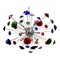 Lámpara de araña Sputnik multicolor hecha a mano de cristal de Murano de Simoeng, Imagen 1
