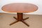 Large Scandinavian Oval Extendable Dining Table in Teak with Central Leg, 1960s 8