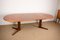Large Scandinavian Oval Extendable Dining Table in Teak with Central Leg, 1960s 4