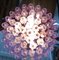 Rosafarbener Poliedro Murano Glas Kronleuchter mit goldenem Metallrahmen von Simoeng 2