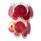 Applique da parete Disc a 2 livelli in vetro di Murano rosso di Simoeng, Immagine 1