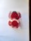 Applique da parete Disc a 2 livelli in vetro di Murano rosso di Simoeng, Immagine 9