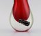 Art Glass Italian Red and Clear Mouth-Blown Murano Vase, 1960s, Image 4
