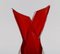 Jarrón italiano de cristal de Murano soplado en rojo y transparente, años 60, Imagen 3