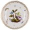 Antiker Porzellanteller mit handbemalten Vögeln und Insekten von Meissen 1