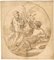 Circle of François Boucher, Putti with Urn, 18th Century, Ink & Wash Drawing, Image 2