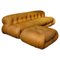 Soriana Sofa and Ottoman in Light Tobacco Leather by Afra & Tobia Scarpa for Cassina, Set of 2 1